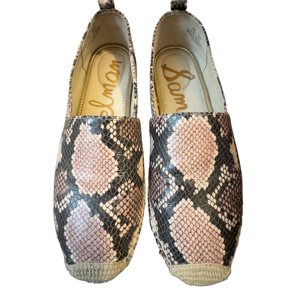 Sam Edelman Khloe Slip-On Espadrille Pink and Black Snakeskin Flat Size 7.5